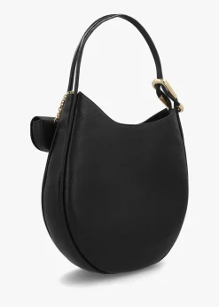The Large Dual Black Leather Hobo Bag