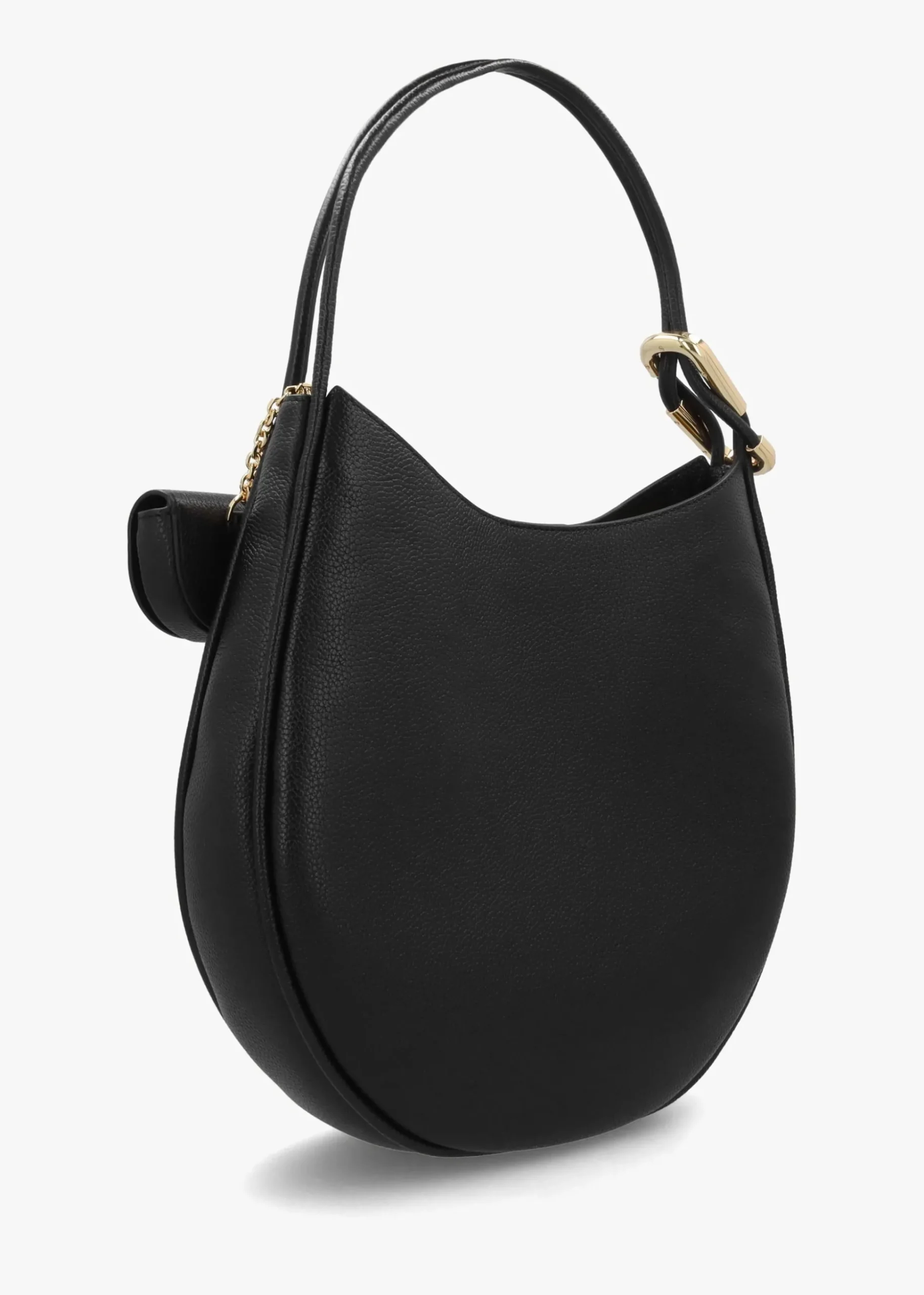 The Large Dual Black Leather Hobo Bag