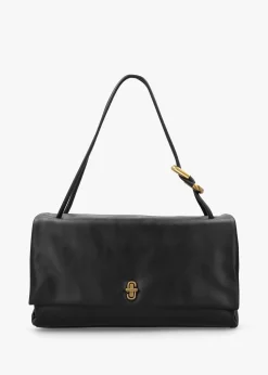 The Large Dual Black Leather Shoulder Bag