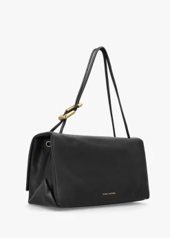 The Large Dual Black Leather Shoulder Bag