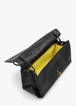 The Large Dual Black Leather Shoulder Bag