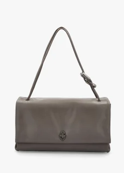 The Large Dual Cement Leather Shoulder Bag