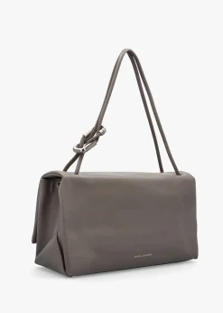 The Large Dual Cement Leather Shoulder Bag