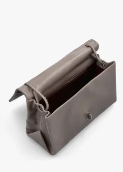 The Large Dual Cement Leather Shoulder Bag