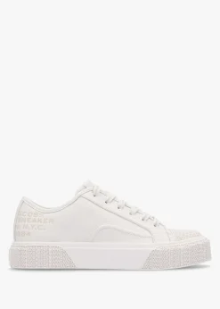 The Leather Cotton White Trainers