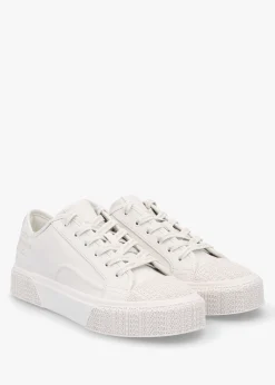 The Leather Cotton White Trainers