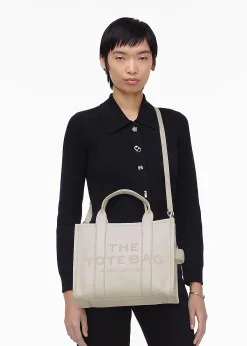 The Leather Medium Cotton Silver Tote Bag