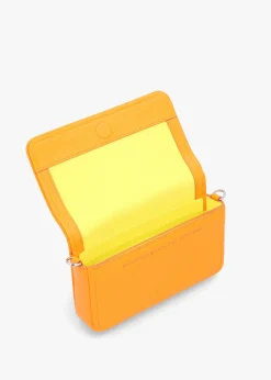 The Leather Mini Tangerine Cross-Body Bag