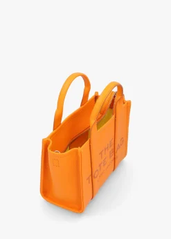The Leather Small Tangerine Tote Bag