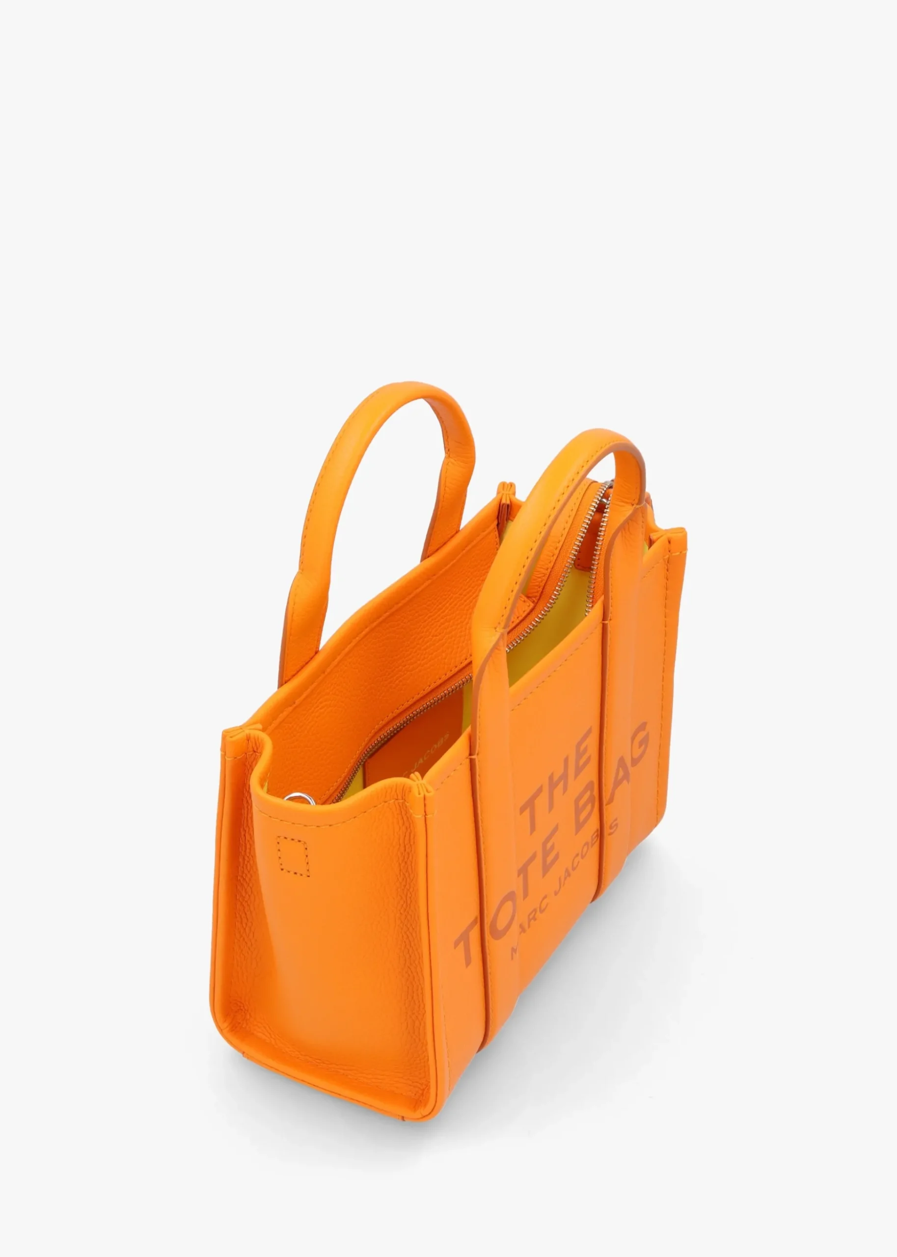 The Leather Small Tangerine Tote Bag