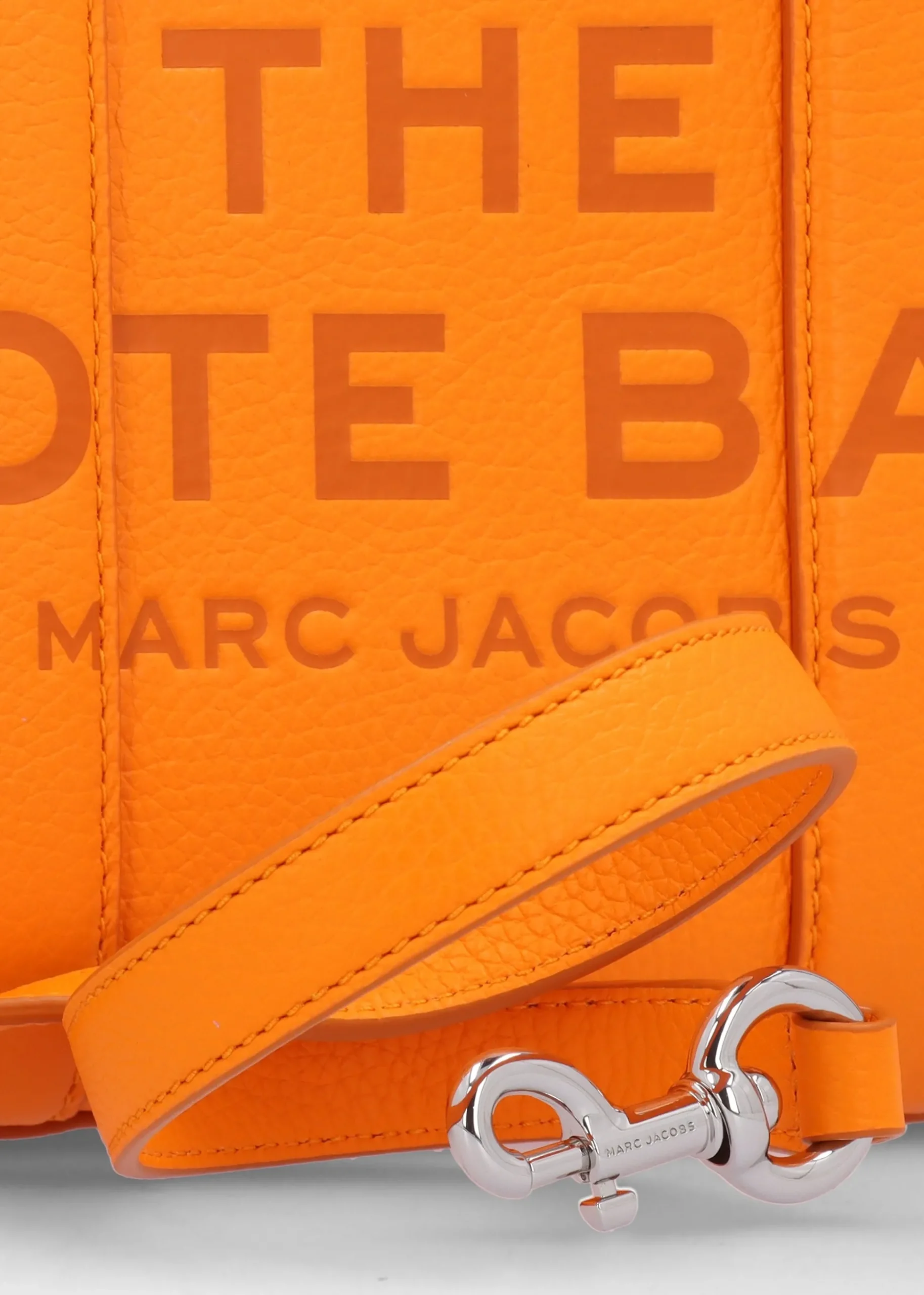 The Leather Small Tangerine Tote Bag