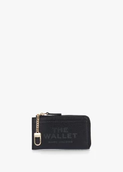 The Leather Top Zip Black Multi Wallet