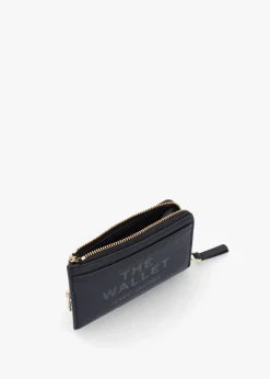 The Leather Top Zip Black Multi Wallet