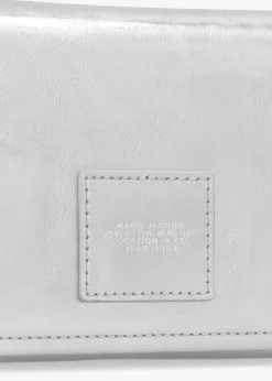 The Metallic Leather Chain Silver Mini Cross-Body Bag