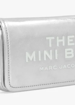The Metallic Leather Chain Silver Mini Cross-Body Bag