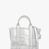 The Metallic Leather Silver Cross-Body Tote Bag
