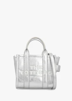 The Metallic Leather Silver Cross-Body Tote Bag