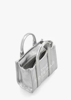 The Metallic Leather Silver Cross-Body Tote Bag
