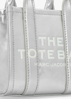 The Metallic Leather Silver Cross-Body Tote Bag