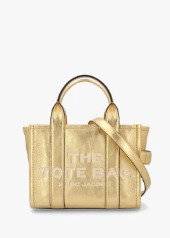 The Metallic Leather Small Gold Tote Bag