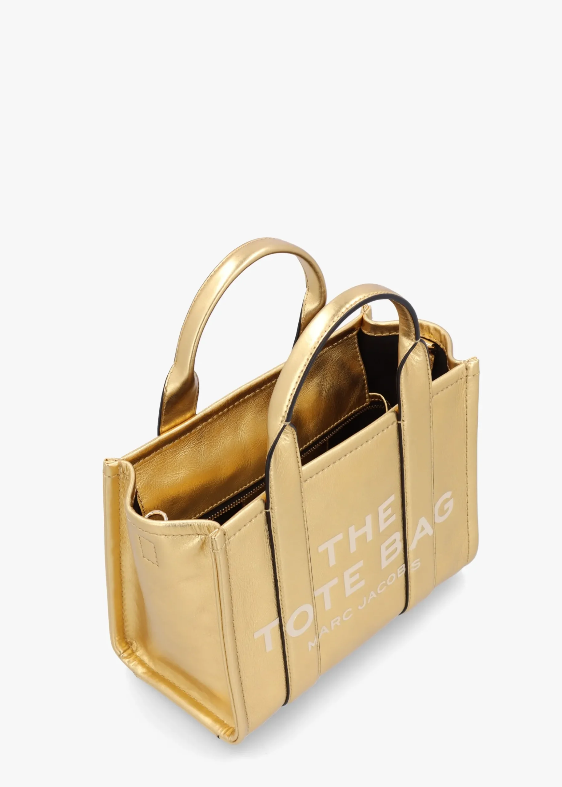 The Metallic Leather Small Gold Tote Bag