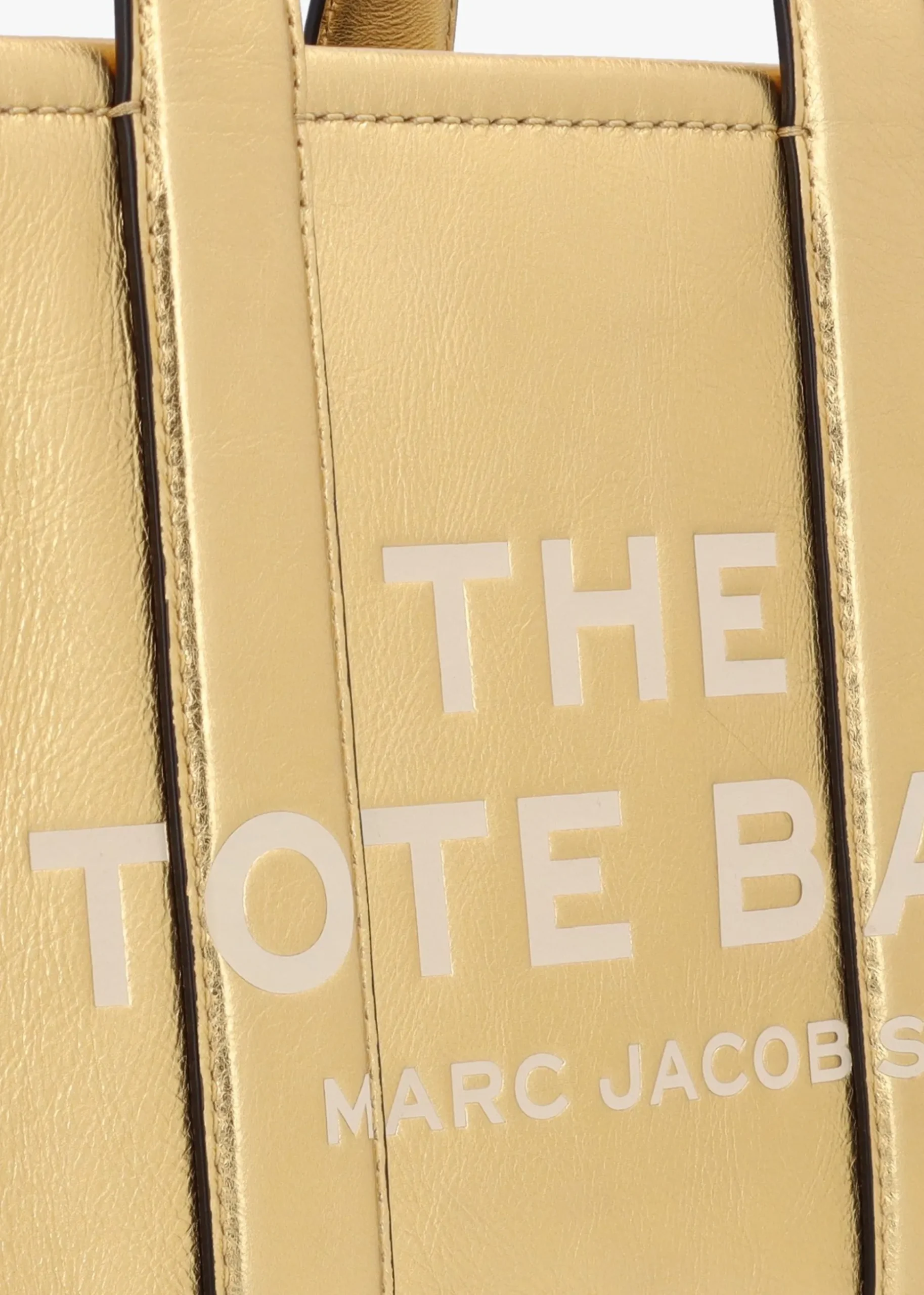 The Metallic Leather Small Gold Tote Bag