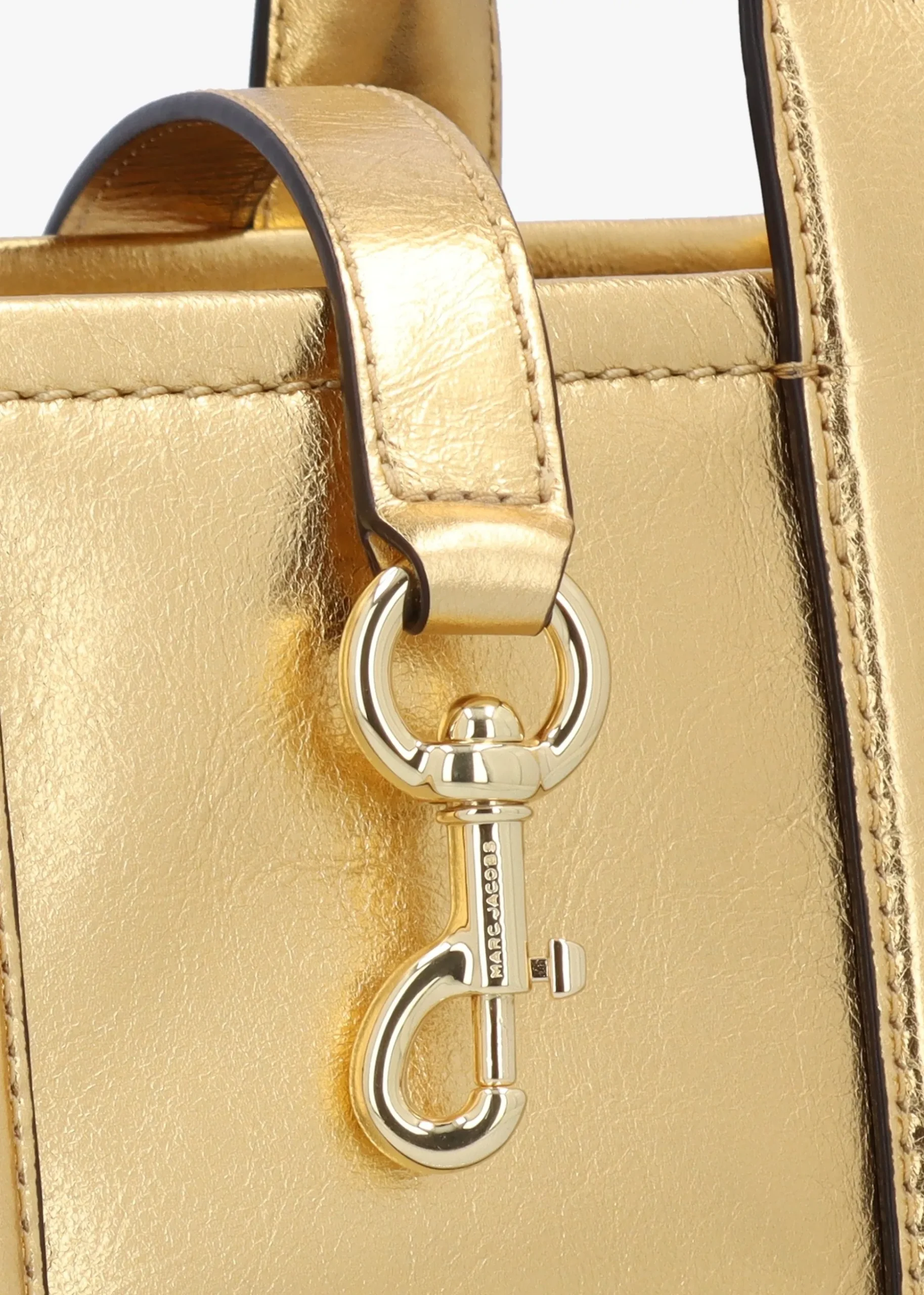The Metallic Leather Small Gold Tote Bag