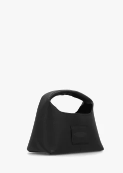 The Mini Tonal Black Leather Sack Bag