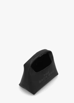 The Mini Tonal Black Leather Sack Bag