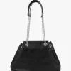 The Small Black Leather Chain Sack Bag