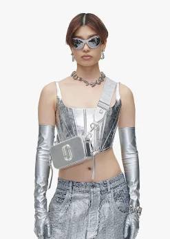 The Snapshot DTM Silver Leather Camera Bag