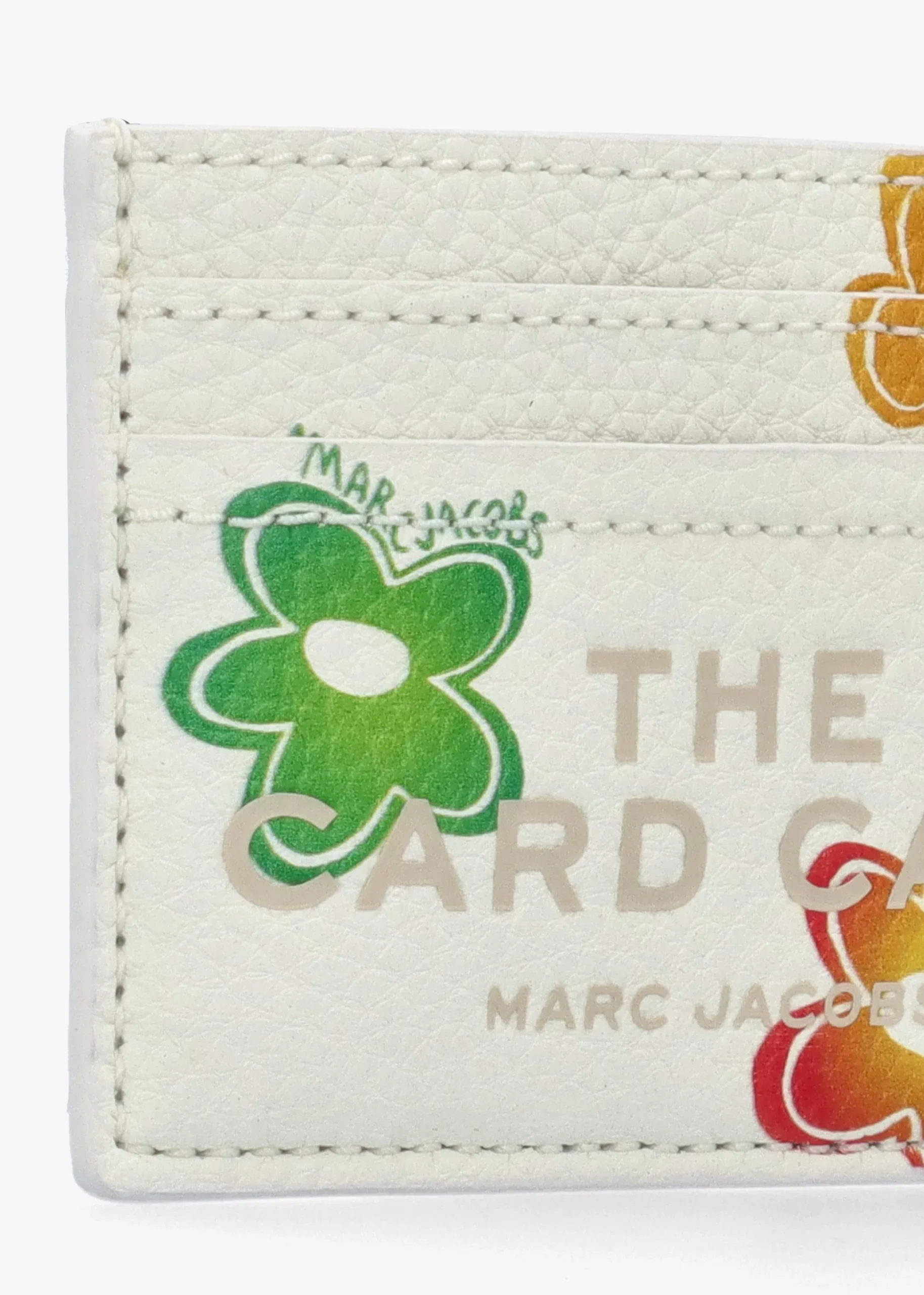 The Wild Daisy White Multi Leather Card Case