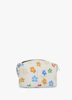 The Wild Daisy White Multi Leather Beauty Bag