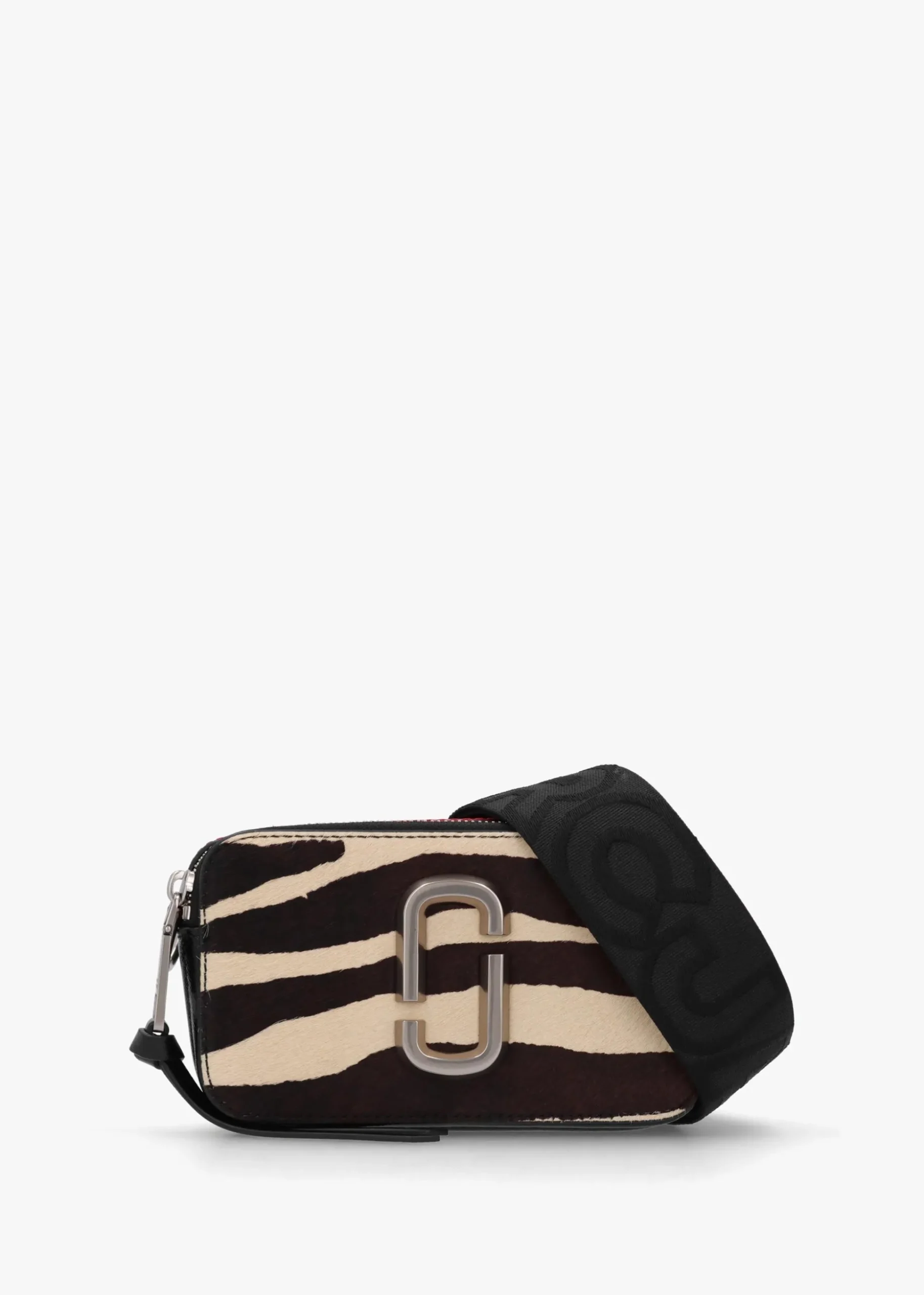 The Zebra Calf Hair Snapshot Black & White Leather Camera Bag