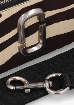 The Zebra Calf Hair Snapshot Black & White Leather Camera Bag