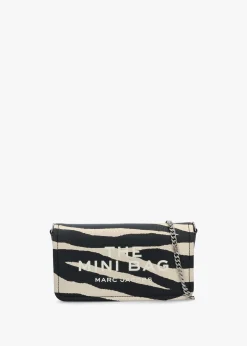 The Zebra Leather Chain Mini Black & White Cross-Body Bag