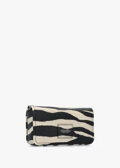 The Zebra Leather Chain Mini Black & White Cross-Body Bag