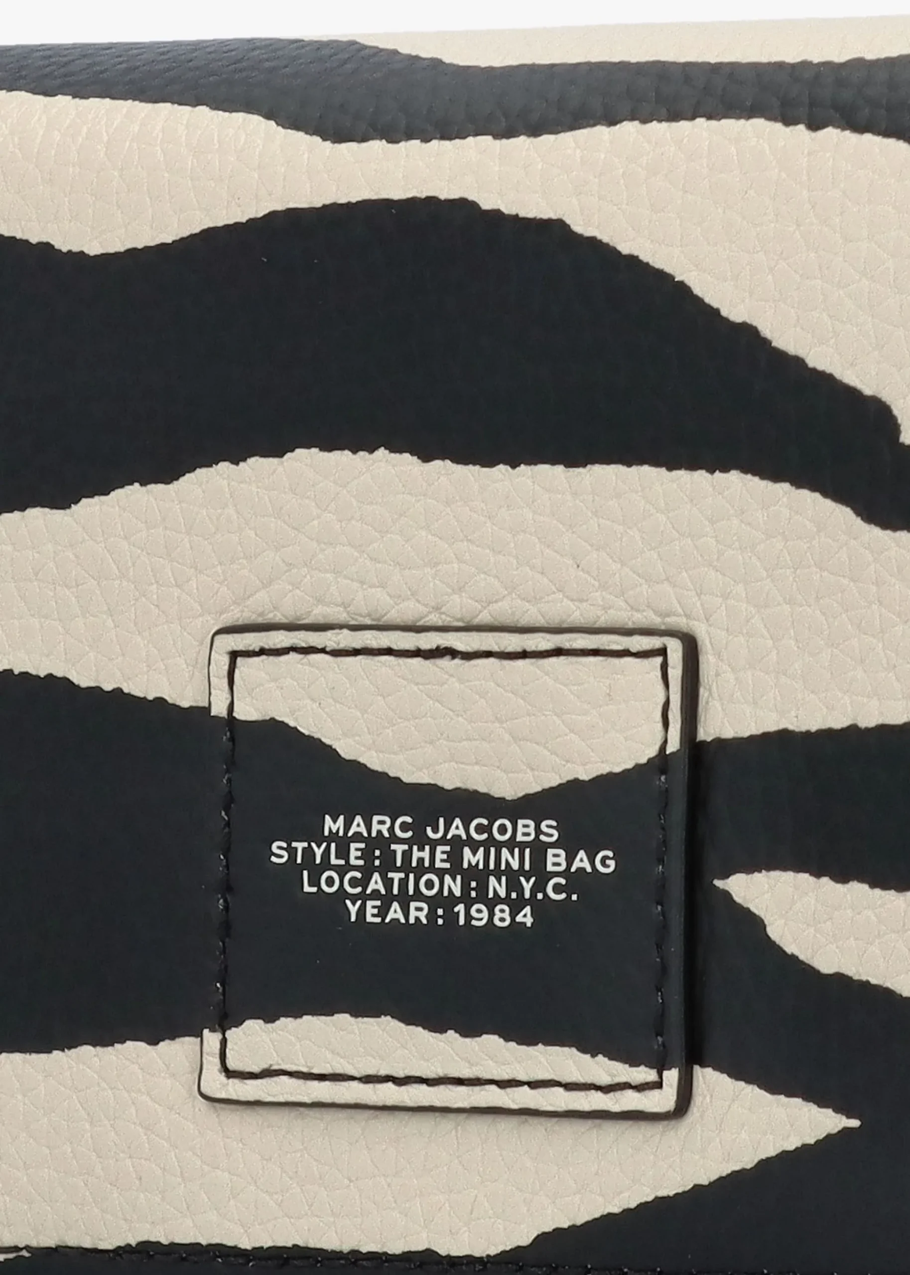 The Zebra Leather Chain Mini Black & White Cross-Body Bag