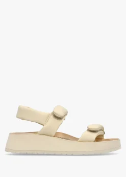 Theda Ecru Natural Leather Sandals