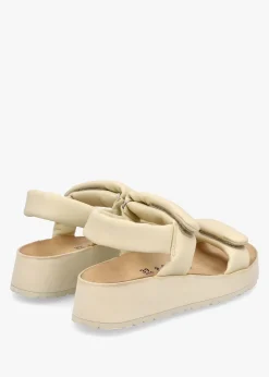 Theda Ecru Natural Leather Sandals