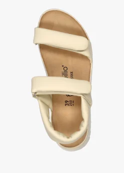 Theda Ecru Natural Leather Sandals