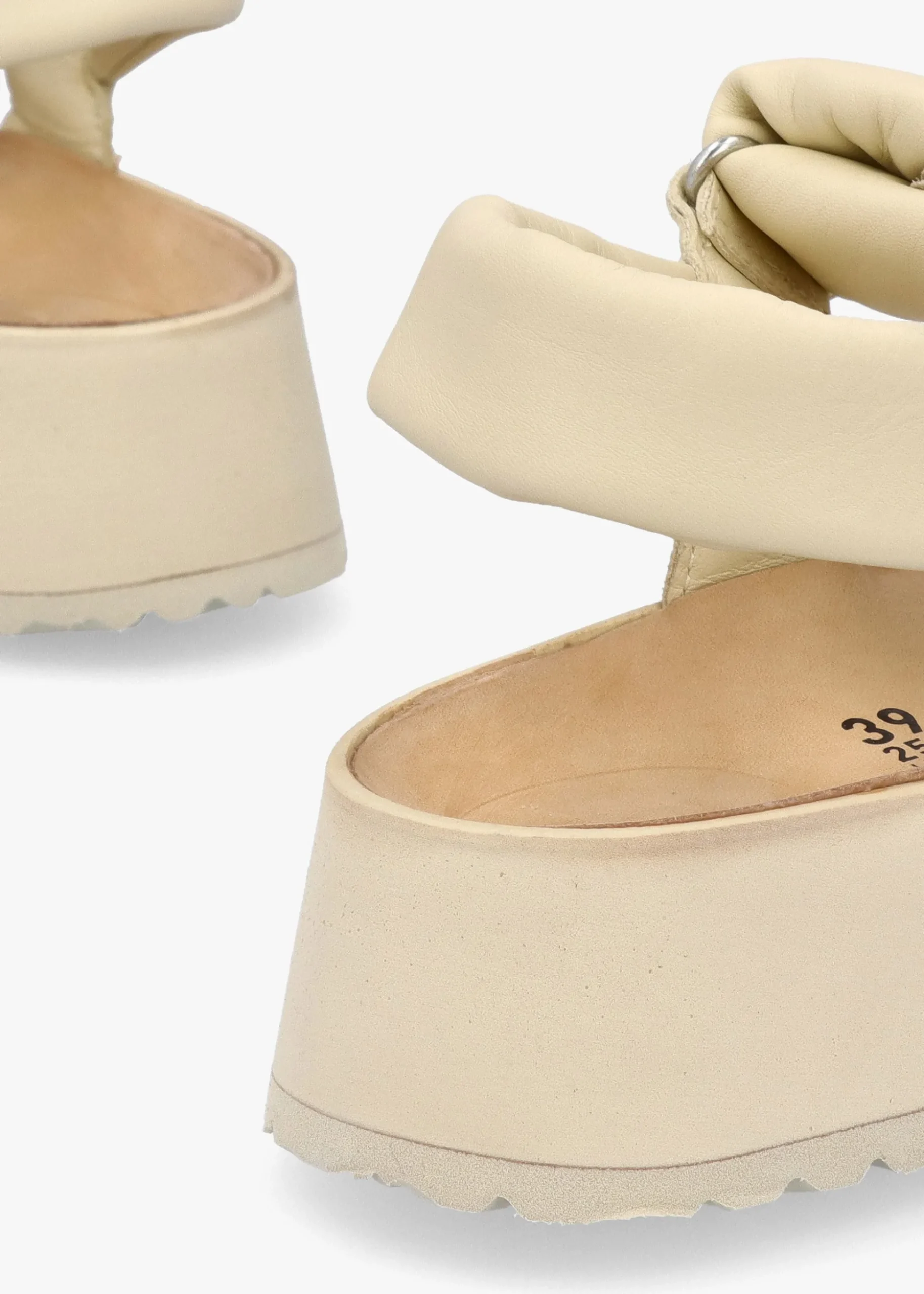 Theda Ecru Natural Leather Sandals