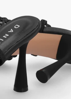 Tiffarlie Black Woven Sling Back Court Shoes