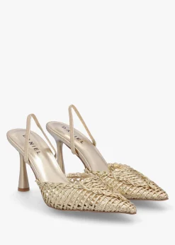 Tiffarlie Gold Woven Sling Back Court Shoes