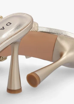 Tiffarlie Gold Woven Sling Back Court Shoes