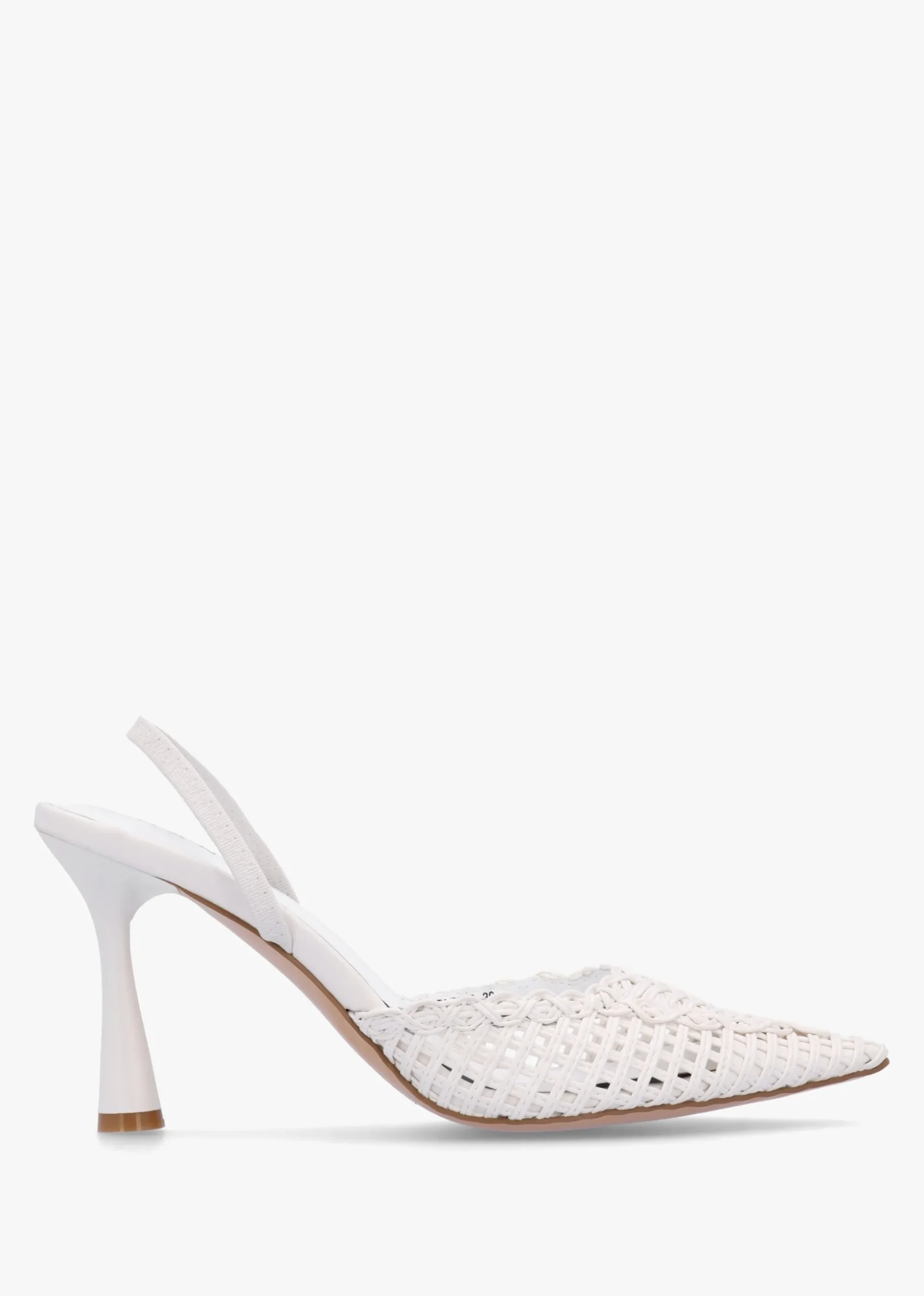 Tiffarlie White Woven Sling Back Court Shoes