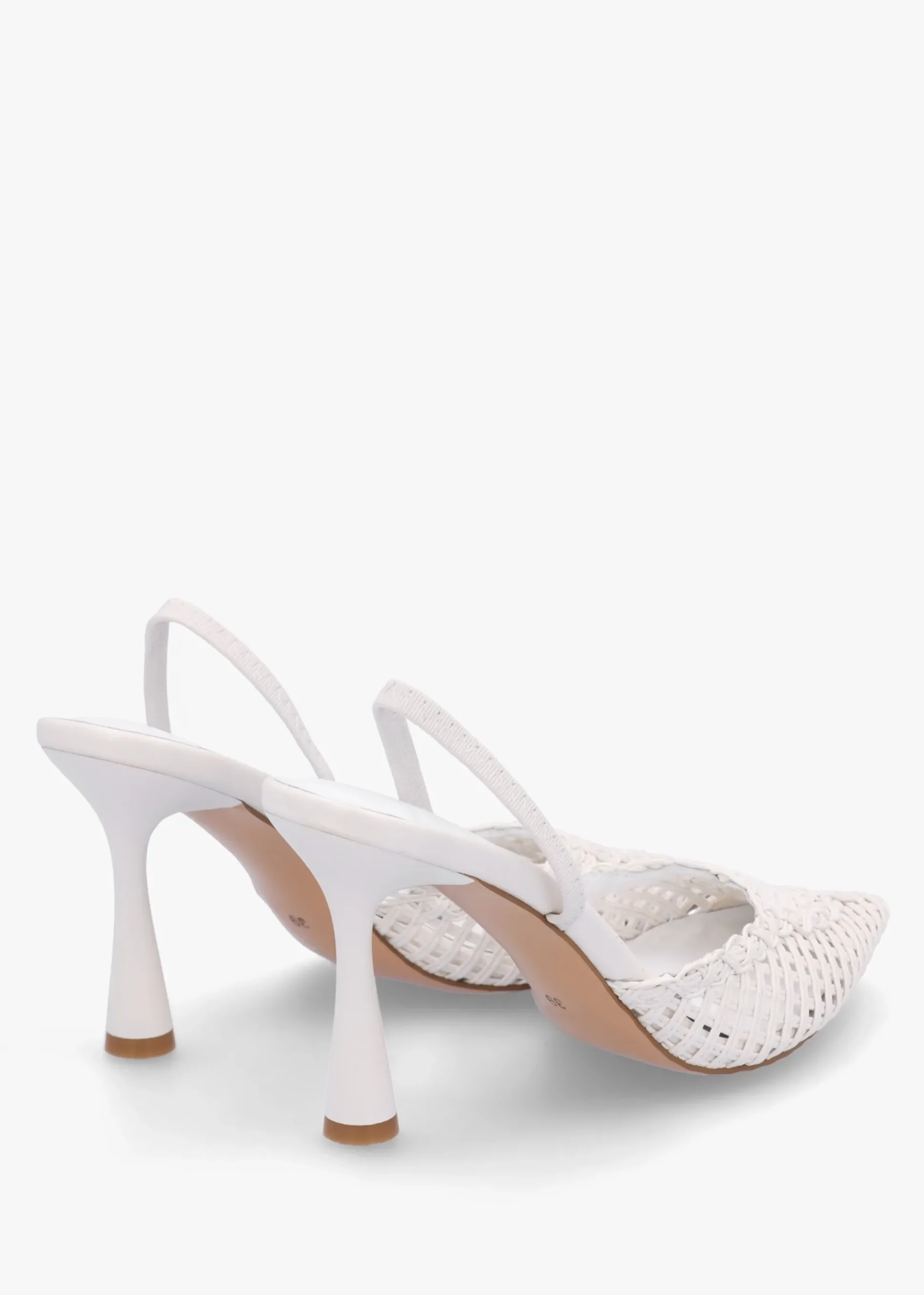 Tiffarlie White Woven Sling Back Court Shoes