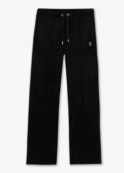 Tina Black Velour Diamante Track Pants