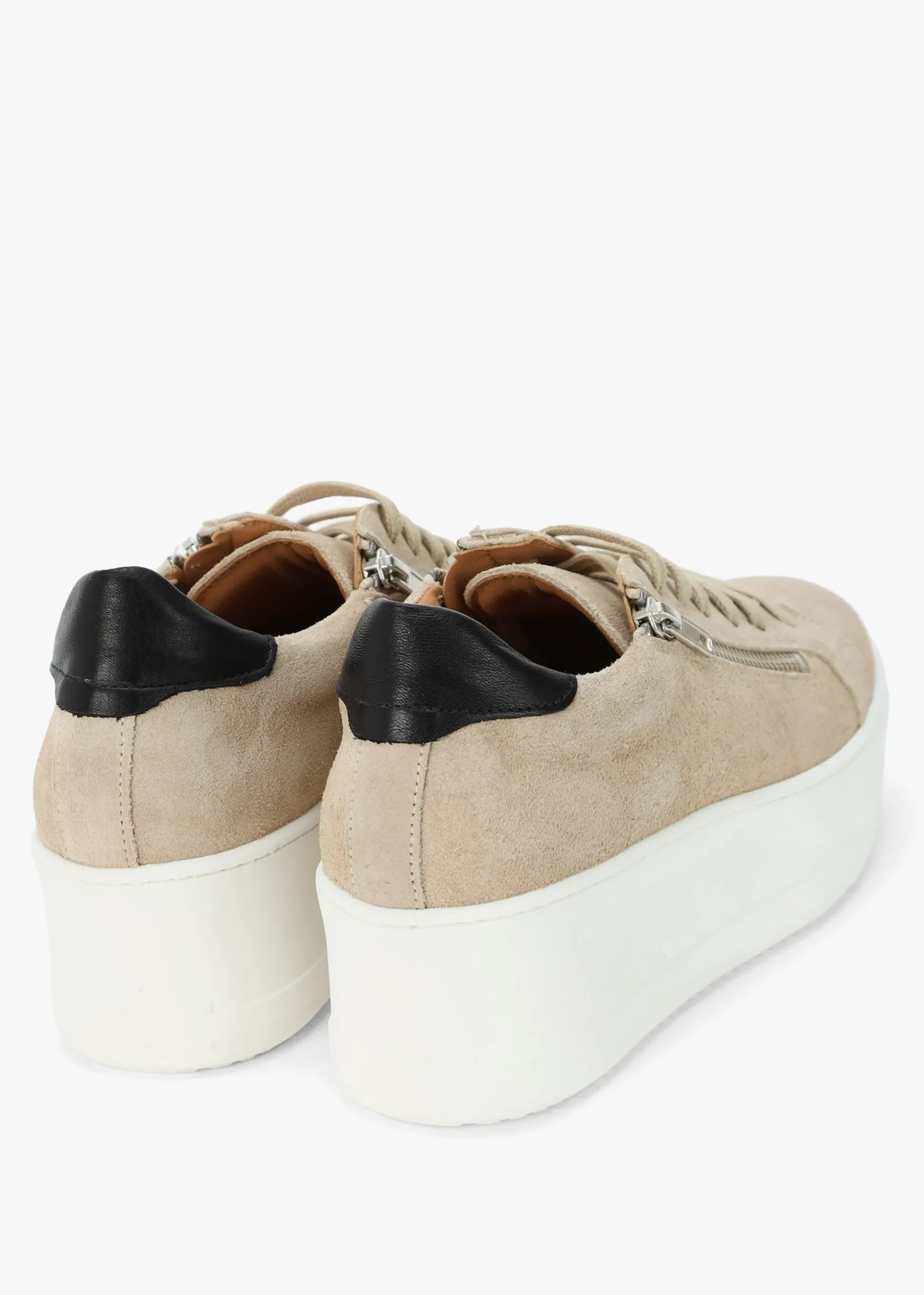 Tippy Taupe Suede Flatform Trainers