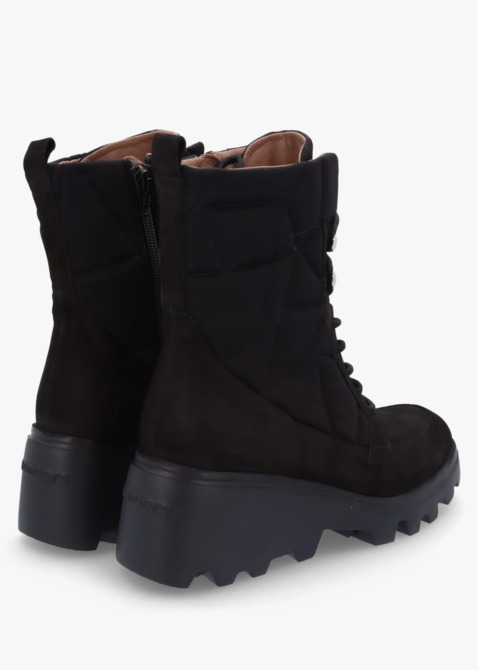 Toronto Black Suede & Nylon Wedge Ankle Boots